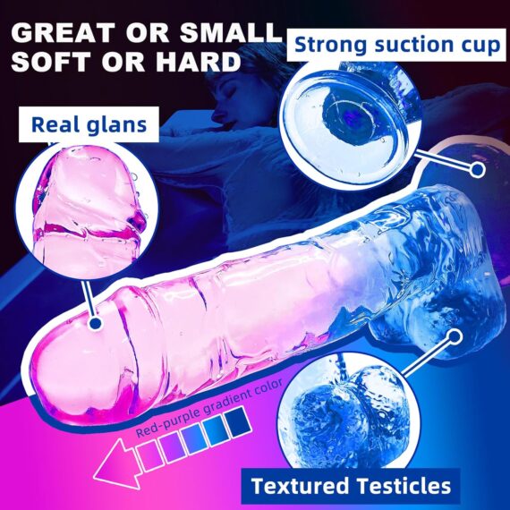 Realistic Clear Silicone 7.8"Dildo in pakistan - Image 4