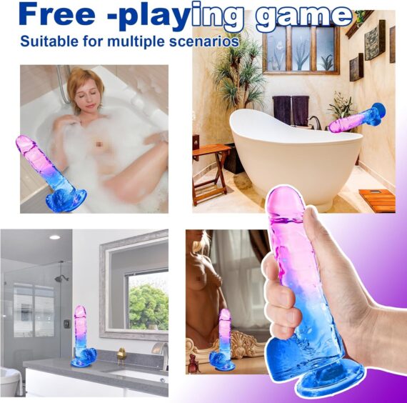 Realistic Clear Silicone 7.8"Dildo in pakistan - Image 3