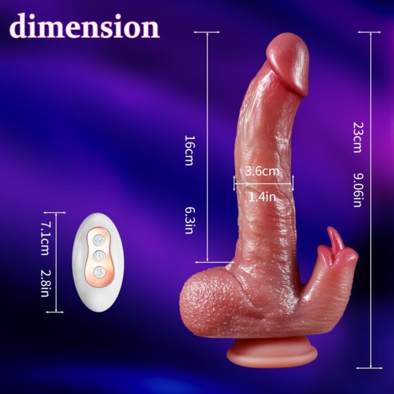 Thrusting Dildo Vibrator Sex Toys-9'' in pak - Image 2