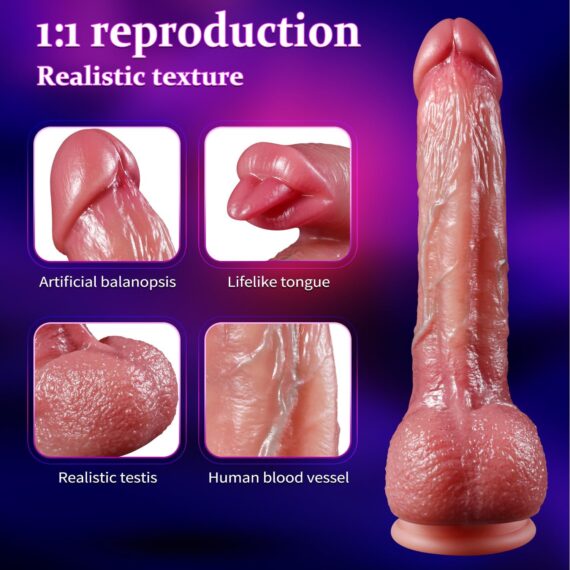 Thrusting Dildo Vibrator Sex Toys-9'' in pak - Image 4