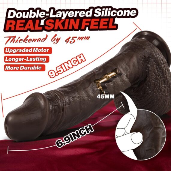 9.5inches Black Thrusting Vibrator Dildo in pak - Image 3