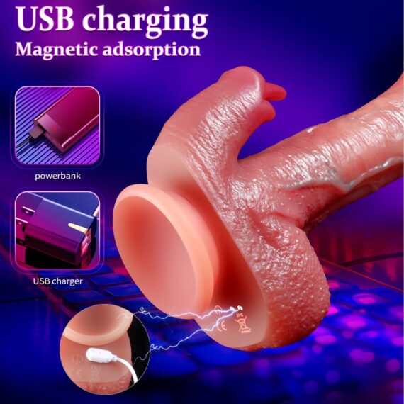 Thrusting Dildo Vibrator Sex Toys-9'' in pak - Image 3